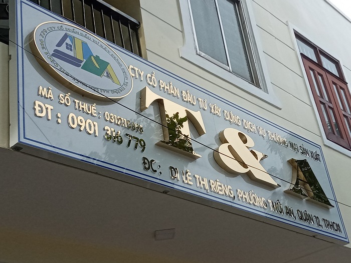 Làm Bảng Hiệu Giá Rẻ Tại Biên Hòa Đồng Nai 2 Chũ nổi mica inox